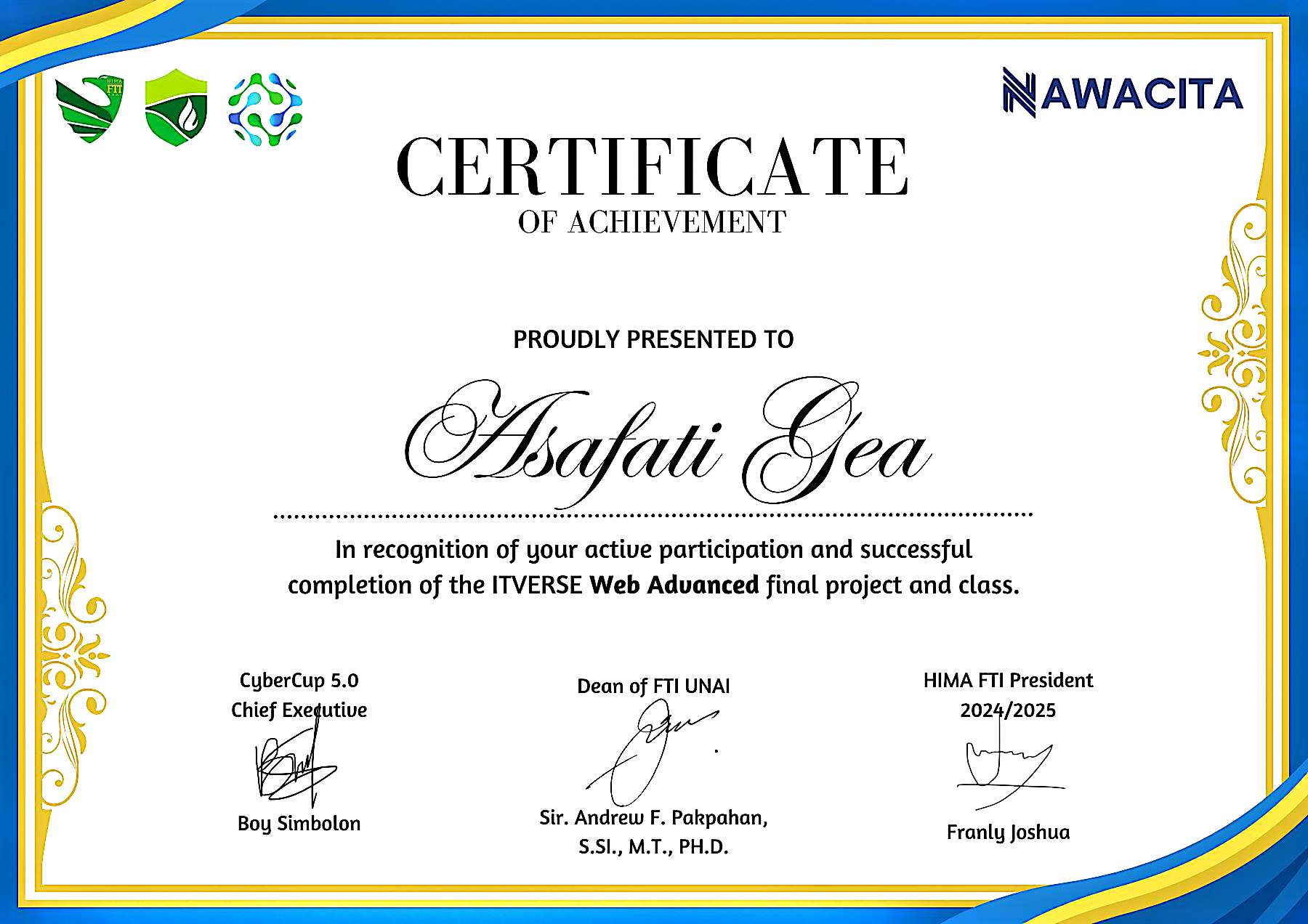 Web Advanced Certificate